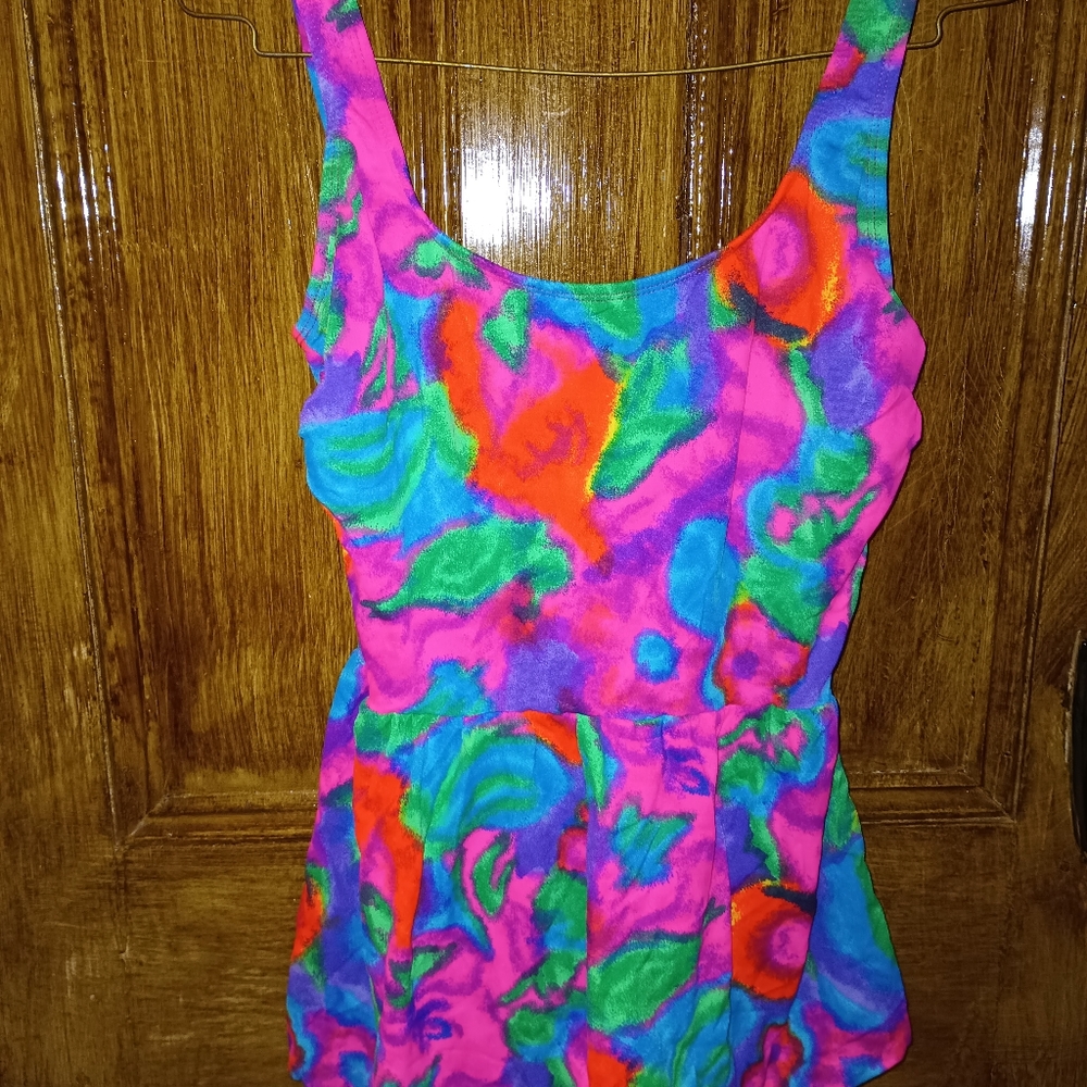 Vintage bright one piece swim suit